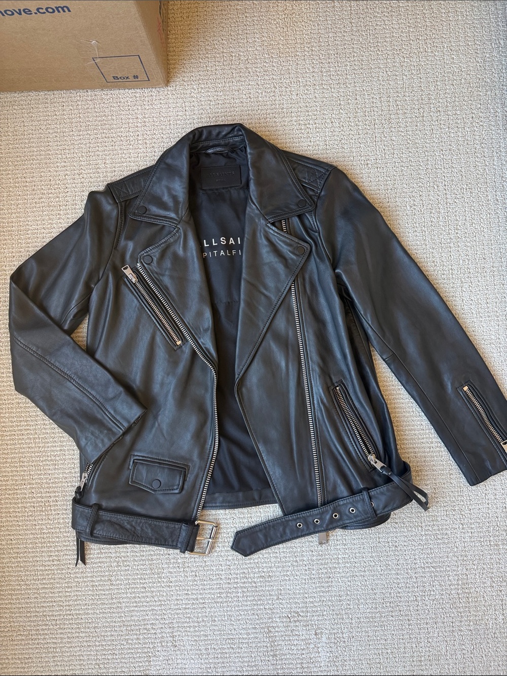 AllSaints “Billie” leather Black Moto Jacket size small
